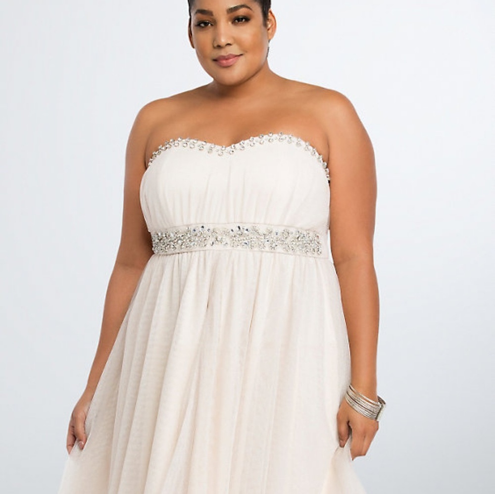 Torrid Elegant Mesh Strapless Dress